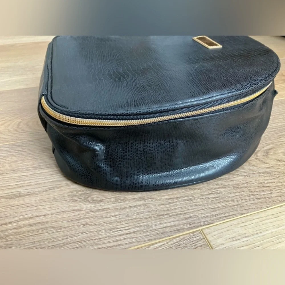 Lancôme Paris Cosmetic Train Case | Black Faux Leather | Large | NWOT